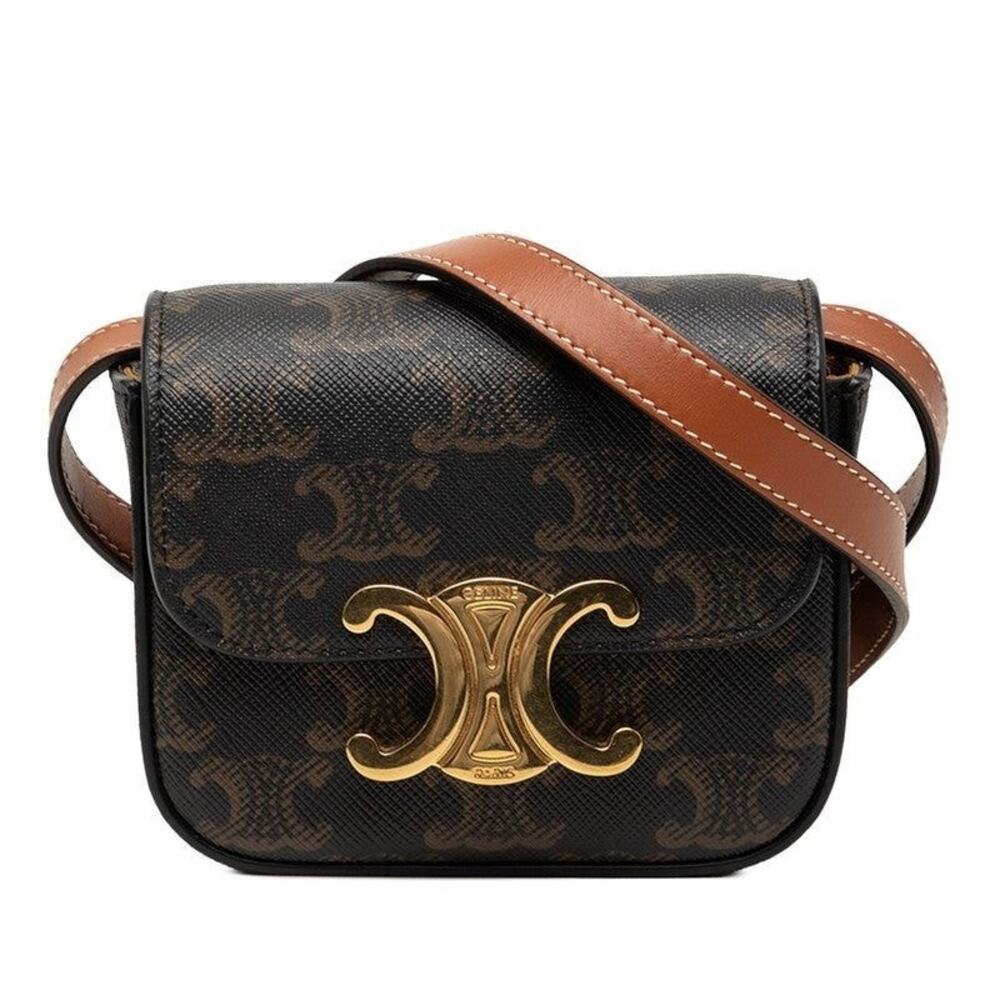 Celine Triomphe Mini Claude Shoulder Bag Black